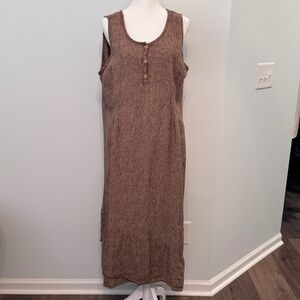 Flax Linen Tweed Sleeveless Dress